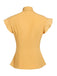 Yellow 1950s Bow Solid Blouse Top