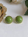 Retro Green Round Stud Earrings