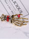 Retro Halloween Skeleton Hand Brooch