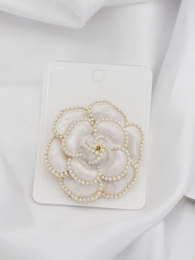 Retro Pearl Solid Floral Brooch