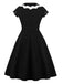 Black 1950s Plus Size Bat Swing Dress