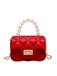 Retro Pearl Argyle Chain Strap Mini Handbag