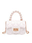 Retro Pearl Argyle Chain Strap Mini Handbag
