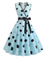 1950s Bow Polka Dot Swing Dress