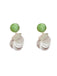 Retro Green Shell Slices Stud Earrings