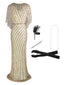 2PCS Sequined Cape 1920s Dress & Accessories Set