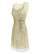 [US Warehouse] Beige 1920s Sequined Embellished Dress