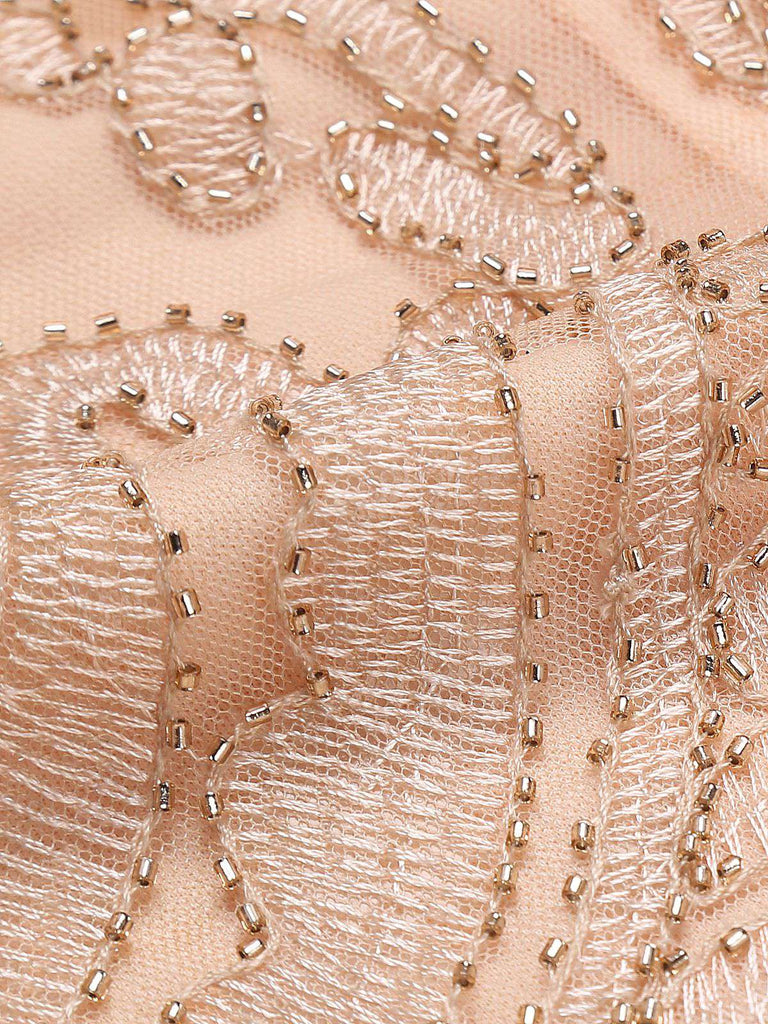 [US Warehouse] Pink 1920s Beaded Embroidery Dress