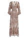 [US Warehouse] Apricot 1920s Sequined Maxi Cover-ups Dress