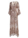 [US Warehouse] Apricot 1920s Sequined Maxi Cover-ups Dress