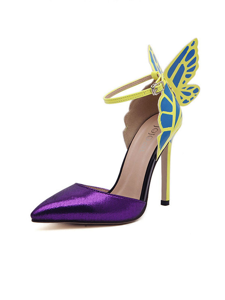 Retro Butterfly Décor Pointed Shoes