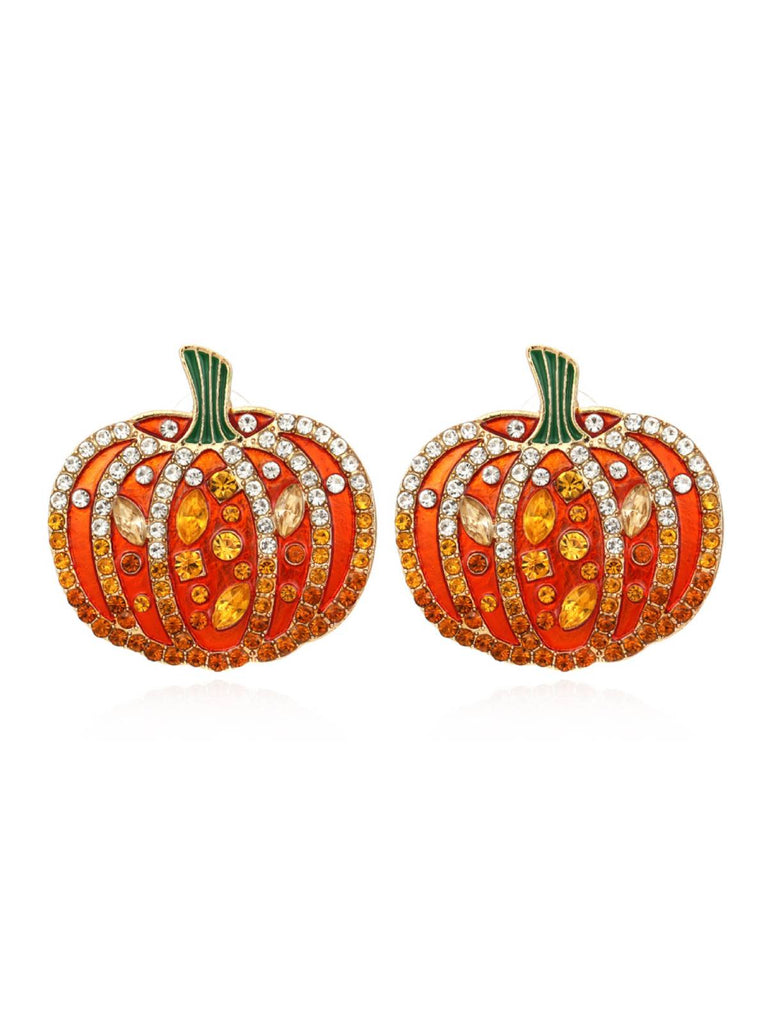 Orange 1950s Halloween Pumpkin Earring