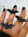 Black Retro Bat Alloy Ring