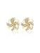 Retro Windmill Gold Trim Alloy Earrings