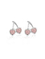 Retro Cherry Pink Trim Alloy Earrings