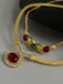 2PCS Gold Glass Rehinestone Alloy Necklace