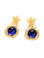 Royal Blue Rhinestone Drop Earrings
