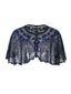 [US Warehouse] Blue 1920s Shawl Beaded Sequin Flapper Cape