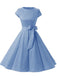 Blue 1950s Polka Dot Swing Dress