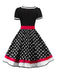 1950s Polka Dot Belted Patchwork Dress