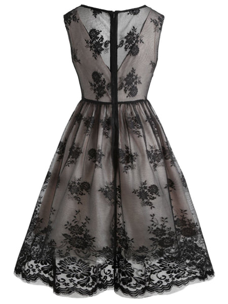 black floral swing dress