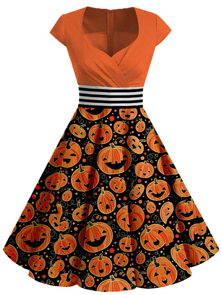 Plus Size Orange 1950s Costume Dress