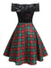 Plaids 1950s Lace Patchwork Swing Dress