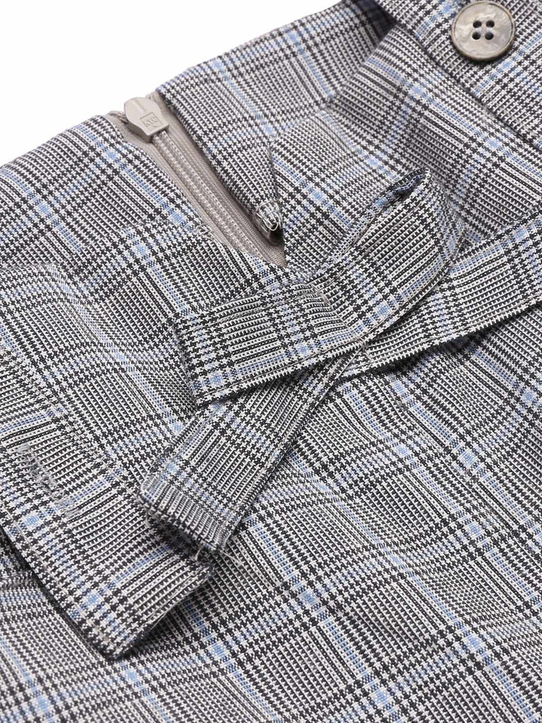 Gray 1950s Plaids Suspender Pants