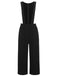 Black 1940s Solid Suspender Pants