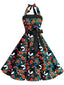 Green 1950s Halter Pumpkin Swing Dress