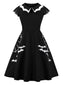 Black 1950s Plus Size Bat Swing Dress