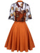 Orange 1950s Cape Pumpkin Swing Dress