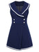 Navy Blue 1950s Sailor Collar Romper