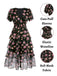 Black 1950s Lace Flowers Swing Dress