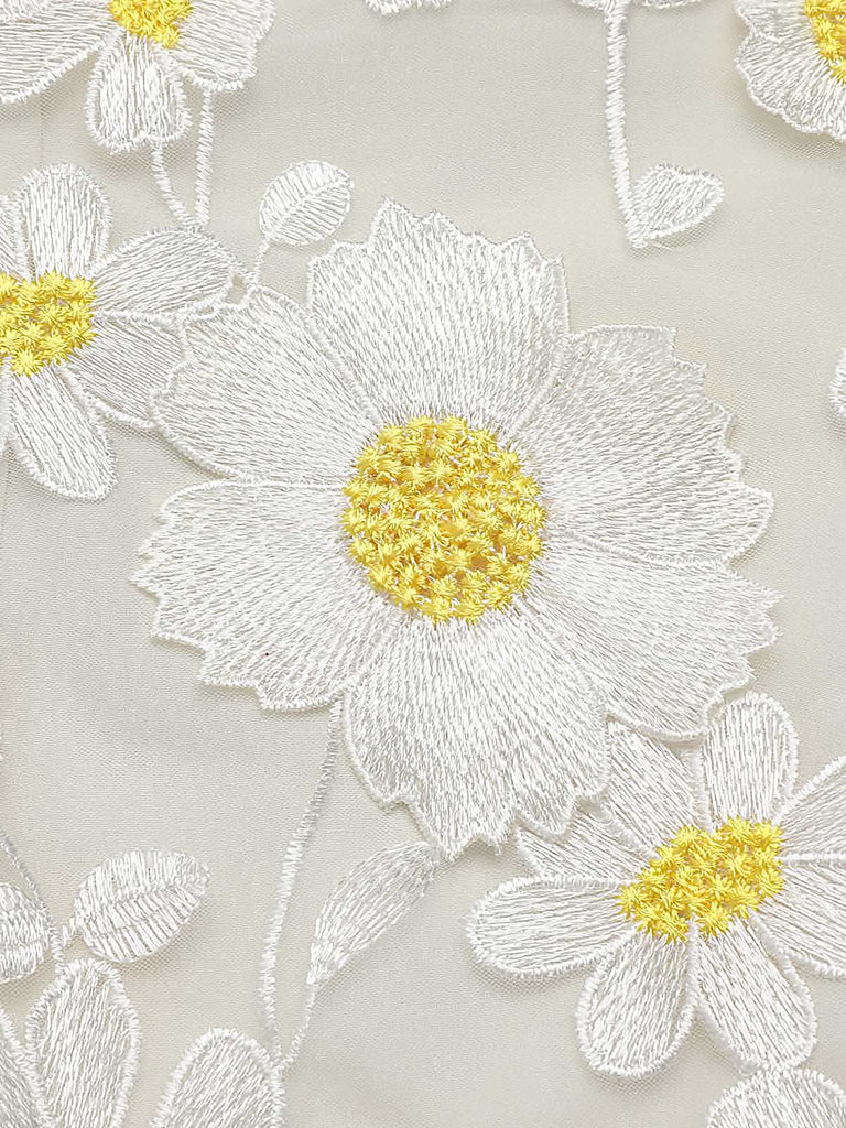 White 1950s Daisy Dreamer Vintage Dress