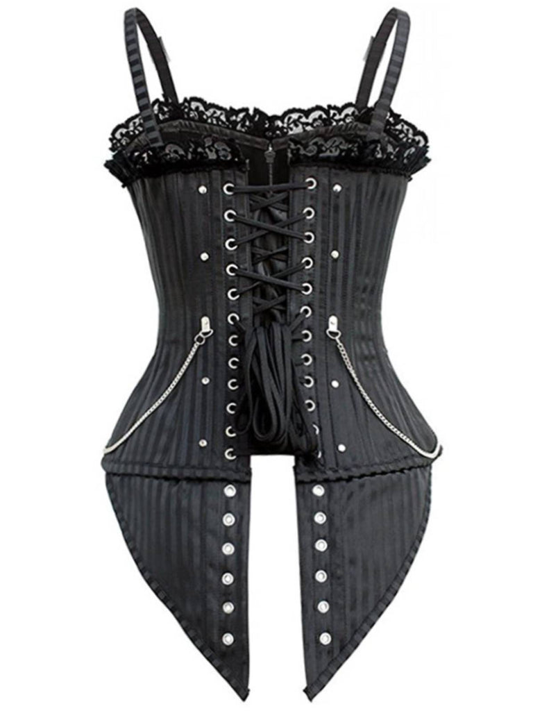 Steampunk Leather Gothic Strap Buckle Corset