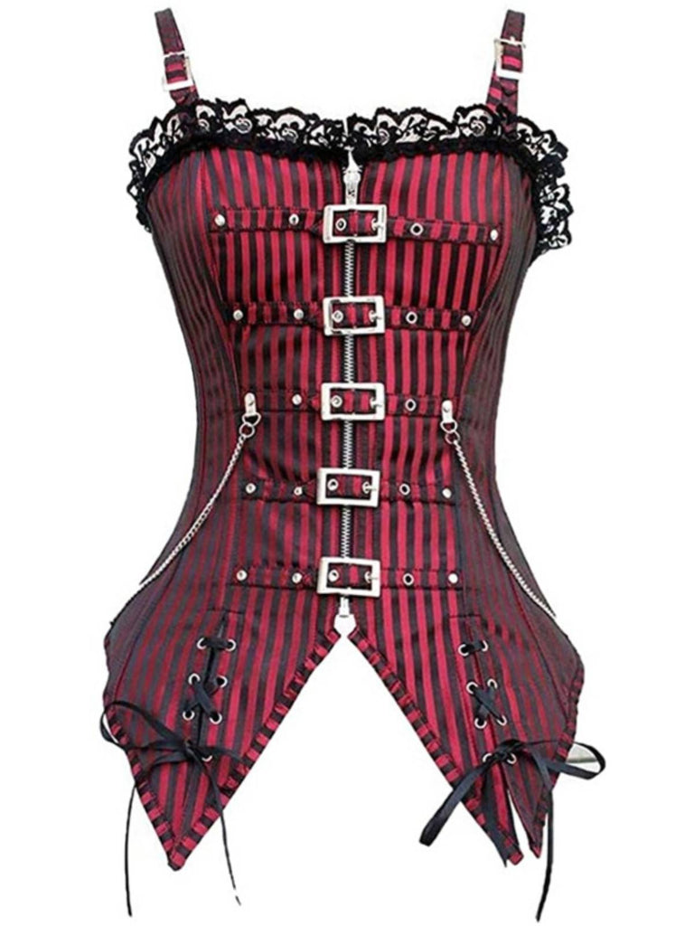 Steampunk Leather Gothic Strap Buckle Corset