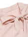 Pale Pink 1950s Bowtie Collar Satin Tops