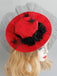 Red Retro Halloween Lace Spider Hat