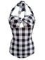 1950s Plaid Halter One-Piece Swimsuit