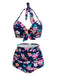 Retro Halter Bow Floral Bikini