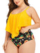 [Plus Size] 1950s Sunflowers Tankini Set