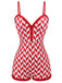 Red 1950s Diamond Plaid Heart Collar Swimsuit