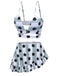 Multi 1940s Striped Polka Dots Halter Swimsuit