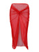 3PCS Red 1960s Strap Chiffon Bikini Set