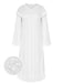 White 1960s Solid Lantern Sleeve Nightgown