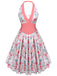 Pink 1950s Halter Floral Swing Dress