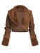 Brown 1950s Retro Fur Collar Bolero Jacket