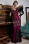 Rose Red 1920s Sequined Maxi Flapper Dress