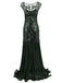 Green 1920s Sequin Maxi Flapper Dress